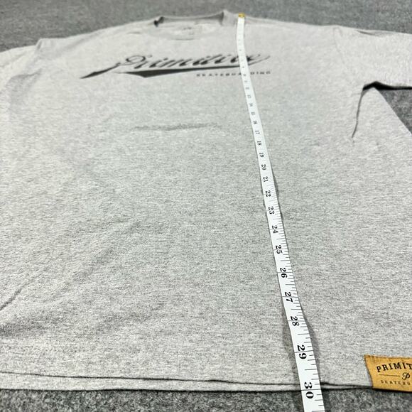 Primitive Skateboarding Mens XL Shirt Gray Short Sleeve Logo - Picture 4 of 6